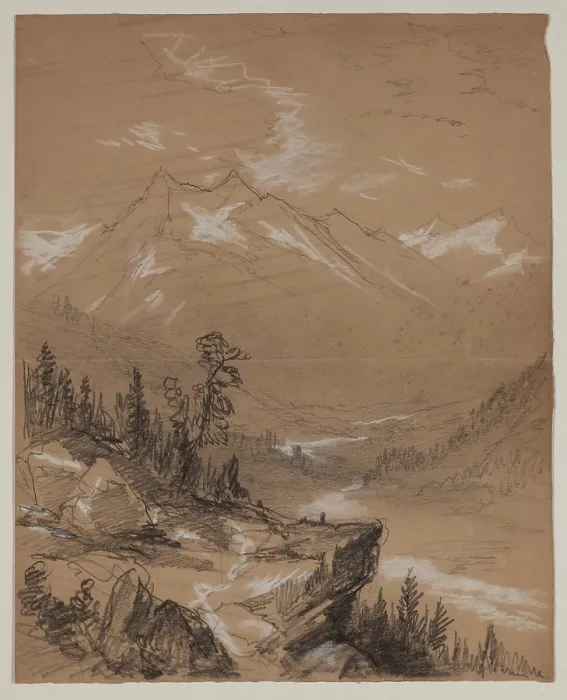 Framed Print : Mountain Valley, 19th century. Creator: John William Casilear Framed Print : Mountain Valley, 19th century. Creator: John William Casilear