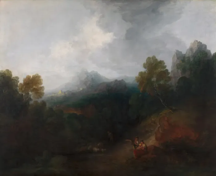 Framed Print : Mountain Valley with Figures and Distant Village, between 1773 and 1777 Framed Print : Mountain Valley with Figures and Distant Village, between 1773 and 1777