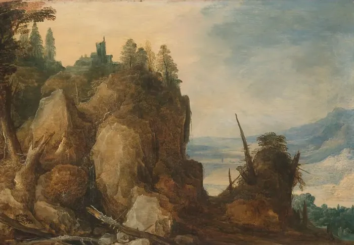 Framed Print : Mountain view, 1590-1635. Creator: Joos de Momper, the younger
