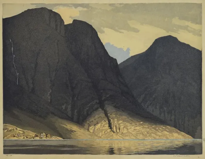 Framed Print : [Mountain View with Water]. Creator: Edward Louis Laurenson (British, 1868-1940)