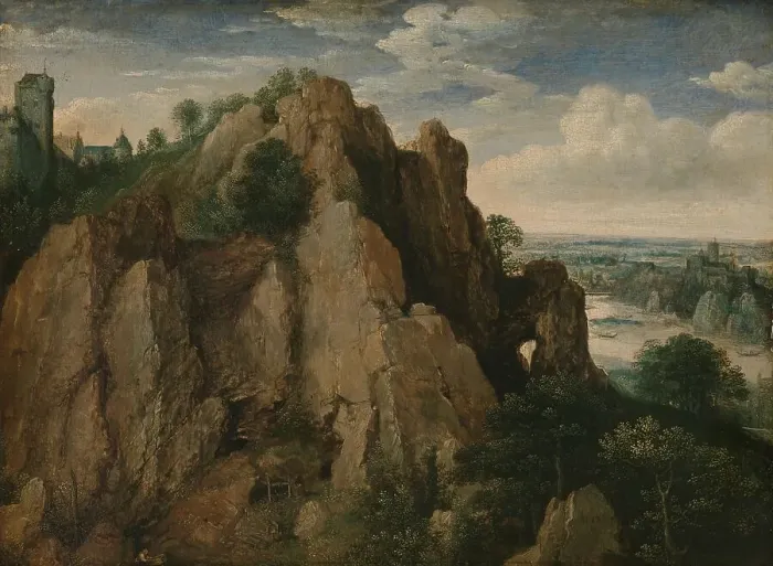 Framed Print : Mountainous landscape, 1582. Creator: Lucas van Valckenborch Framed Print : Mountainous landscape, 1582. Creator: Lucas van Valckenborch
