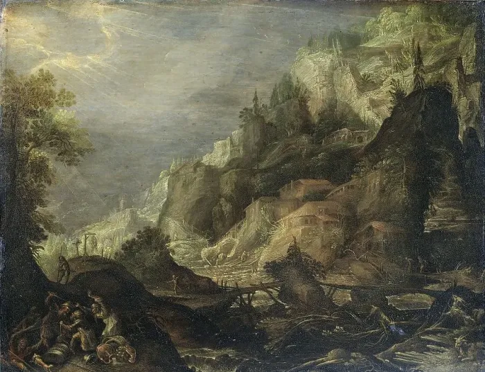 Framed Print : Mountainous Landscape, 1605. Creator: Frederik van Valckenborch Framed Print : Mountainous Landscape, 1605. Creator: Frederik van Valckenborch
