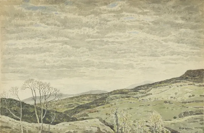 Framed Print : Mountainous Landscape with Cloudy Sky, about 1930. Creator: George Graham Framed Print : Mountainous Landscape with Cloudy Sky, about 1930. Creator: George Graham