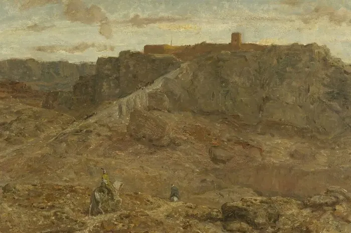 Framed Print : Mountainous Landscape in Egypt, 1880-1922. Creator: Marius Bauer Framed Print : Mountainous Landscape in Egypt, 1880-1922. Creator: Marius Bauer