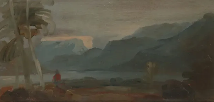 Framed Print : Mountainous Landscape with Figures and Cattle, 1806 to 1807. Creator: Unknown Framed Print : Mountainous Landscape with Figures and Cattle, 1806 to 1807. Creator: Unknown
