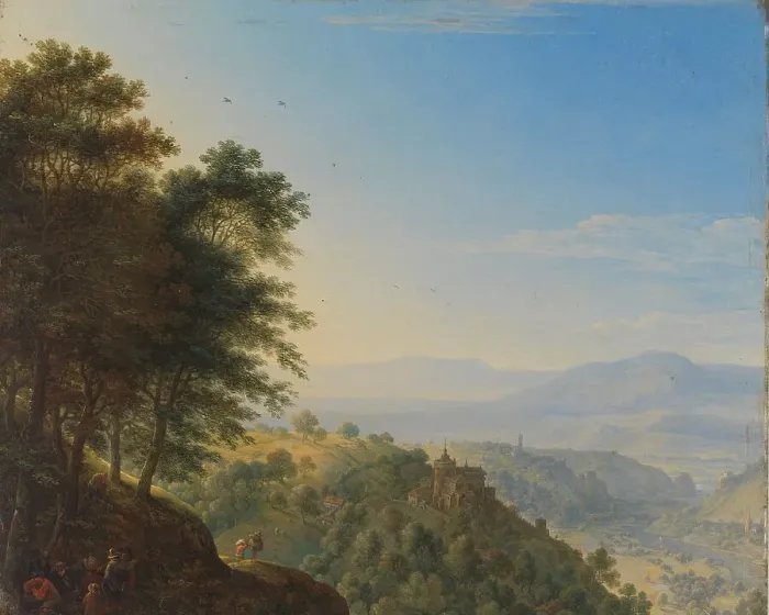 Framed Print : Mountainous landscape near Boppard aan de Rijn, 1660. Creator: Herman Saftleven the Younger Framed Print : Mountainous landscape near Boppard aan de Rijn, 1660. Creator: Herman Saftleven the Younger