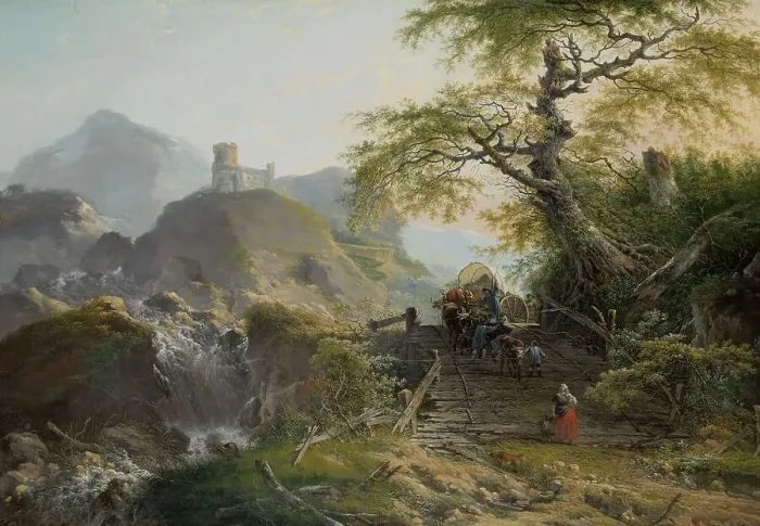 Framed Print : Mountainous Landscape near Düsseldorf, 1790. Creator: Gerard van Nijmegen Framed Print : Mountainous Landscape near Düsseldorf, 1790. Creator: Gerard van Nijmegen