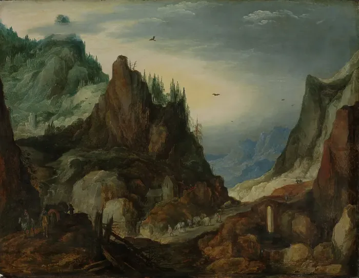 Framed Print : Mountainous landscape, probably beginning of 17th century. Creators: Joos de Momper, the younger, Jan Brueghel the Elder Framed Print : Mountainous landscape, probably beginning of 17th century. Creators: Joos de Momper, the younger, Jan Brueghel the Elder