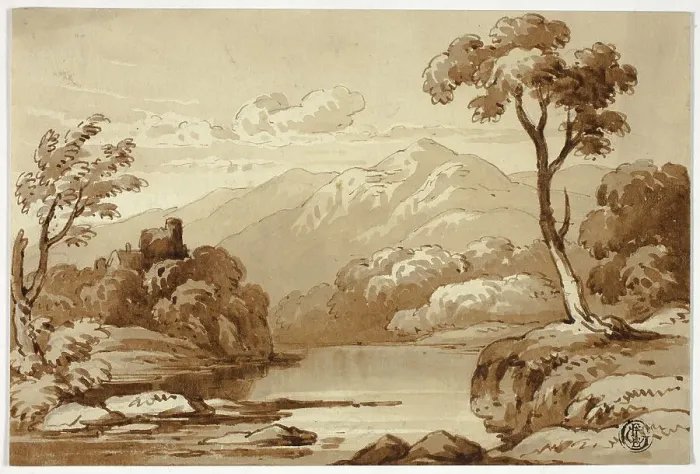 Framed Print : Mountainous Landscape with River, n.d. Creator: James Robertson Framed Print : Mountainous Landscape with River, n.d. Creator: James Robertson