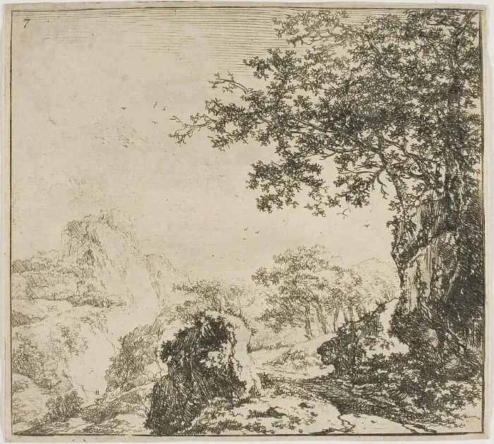 Framed Print : Mountainous Landscape with a Road, from the series Set of Landscapes, n.d. Creator: Herman Naijwincx Framed Print : Mountainous Landscape with a Road, from the series Set of Landscapes, n.d. Creator: Herman Naijwincx