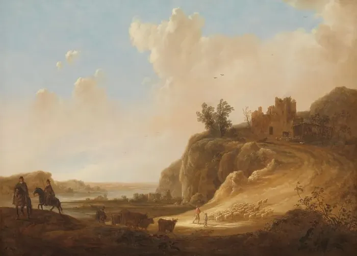 Framed Print : Mountainous Landscape with the Ruins of a Castle, c.1642-c.1645. Creator: Aelbert Cuyp Framed Print : Mountainous Landscape with the Ruins of a Castle, c.1642-c.1645. Creator: Aelbert Cuyp