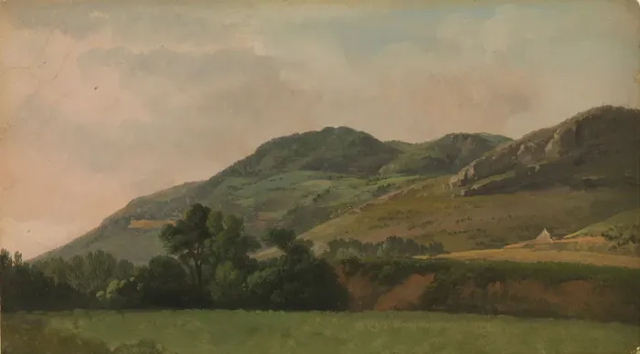 Framed Print : Mountainous Landscape at Tivoli, ca. 1786-97. Creator: Simon Alexandre Clement Denis Framed Print : Mountainous Landscape at Tivoli, ca. 1786-97. Creator: Simon Alexandre Clement Denis