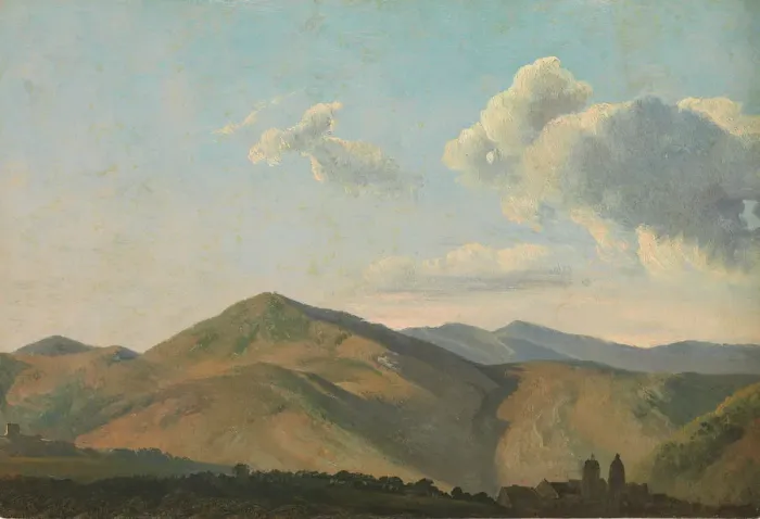 Framed Print : Mountainous Landscape at Vicovaro, ca. 1786-97. Creator: Simon Alexandre Clement Denis Framed Print : Mountainous Landscape at Vicovaro, ca. 1786-97. Creator: Simon Alexandre Clement Denis