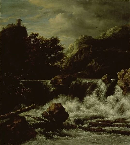 Mountainous Landscape with Waterfall, 1650-1682. Creator: Jacob van Ruisdael