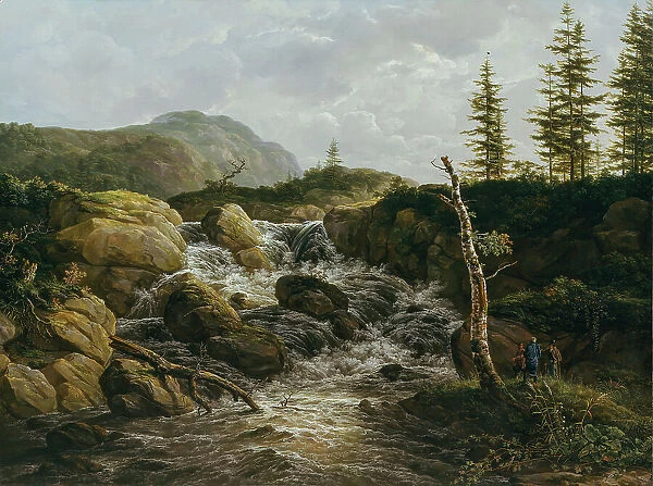Mountainous Landscape with a Waterfall, Norway;Nordic Landscape with a Waterfall, 1817. Creator: Johan Christian Dahl