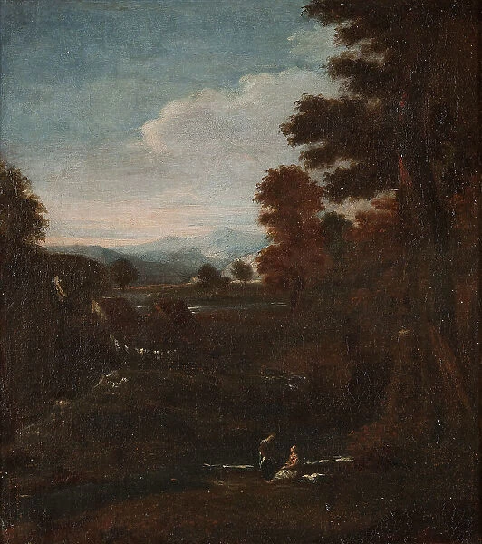 Mountainous Landscape with Waterfall, c17th century. Creator: Unknown