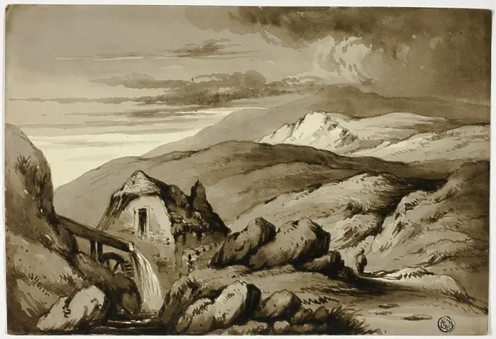 Framed Print : Mountainous Landscape with Watermill, n.d. Creator: James Robertson Framed Print : Mountainous Landscape with Watermill, n.d. Creator: James Robertson
