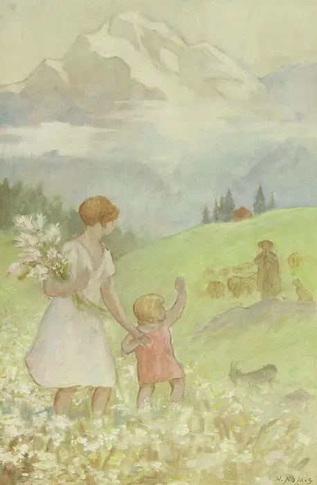 Framed Print : The mountains: sketch for the playground of the girls school in rue Dupleix... c.1933. Creator: Henri Nozais Framed Print : The mountains: sketch for the playground of the girls school in rue Dupleix... c.1933. Creator: Henri Nozais