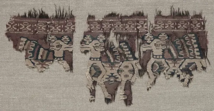 Framed Print : Two Mounted Fragments of a Border (from a Garment ?), late 700s - early 800s. Creator: Unknown Framed Print : Two Mounted Fragments of a Border (from a Garment ?), late 700s - early 800s. Creator: Unknown