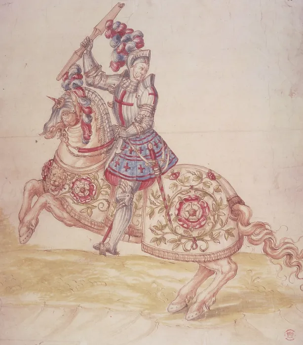 Framed Print : Mounted knight, fourteenth century. Creator: Unknown Framed Print : Mounted knight, fourteenth century. Creator: Unknown