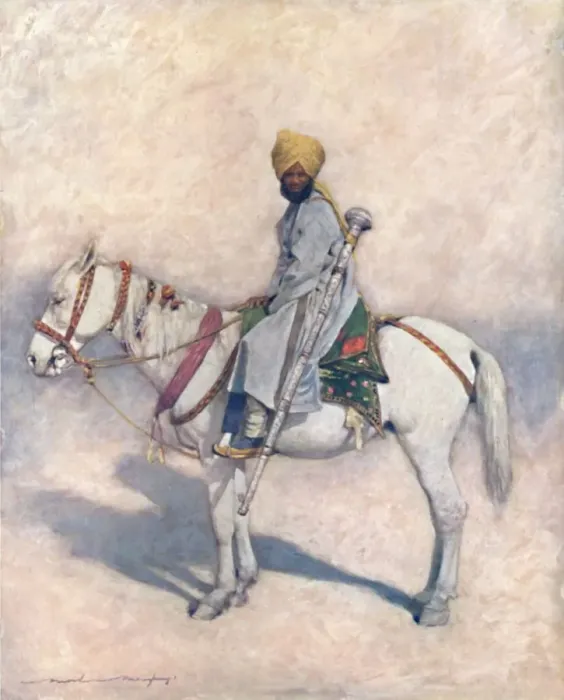 Framed Print : A Mounted Mace-bearer, 1903. Artist: Mortimer L Menpes Framed Print : A Mounted Mace-bearer, 1903. Artist: Mortimer L Menpes