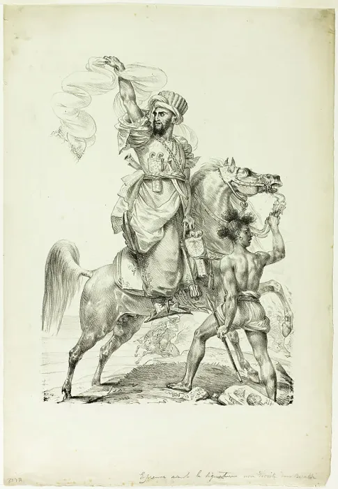 Framed Print : Mounted Mameluke Chieftain Calling for Aid, 1817. Creator: Antoine-Jean Gros Framed Print : Mounted Mameluke Chieftain Calling for Aid, 1817. Creator: Antoine-Jean Gros