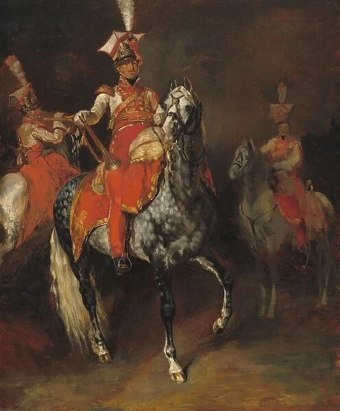 Mounted Trumpeters of Napoleons Imperial Guard, 1813  /  1814. Creator: Theodore Gericault