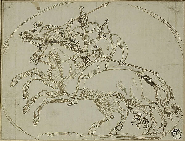 Two Mounted Warriors, n.d. Creator: John Deare