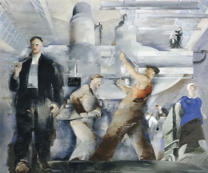 Framed Print : The Mounting of a workshop, 1932