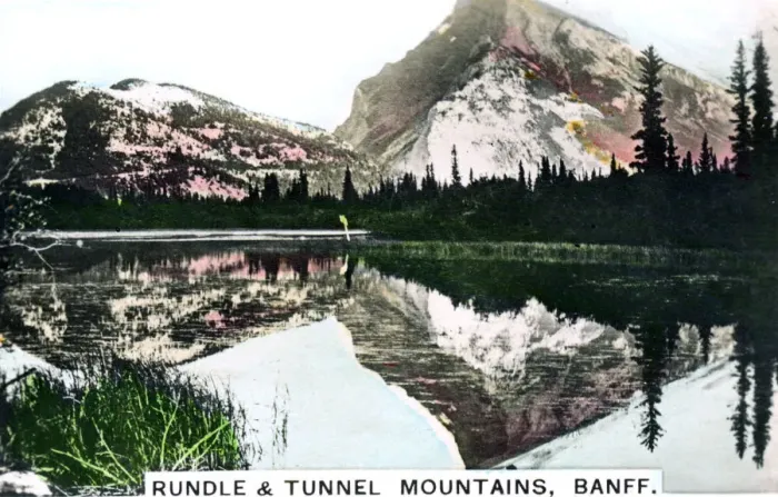Framed Print : Mounts Rundle and Tunnel, Banff, Alberta, Canada, c1920s. Artist: Cavenders Ltd Framed Print : Mounts Rundle and Tunnel, Banff, Alberta, Canada, c1920s. Artist: Cavenders Ltd