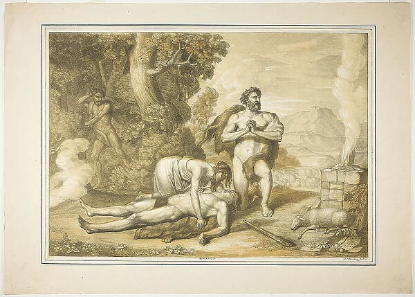 The Mourning of the Dead Abel, 1818. Creator: Joseph Anton Rhomberg