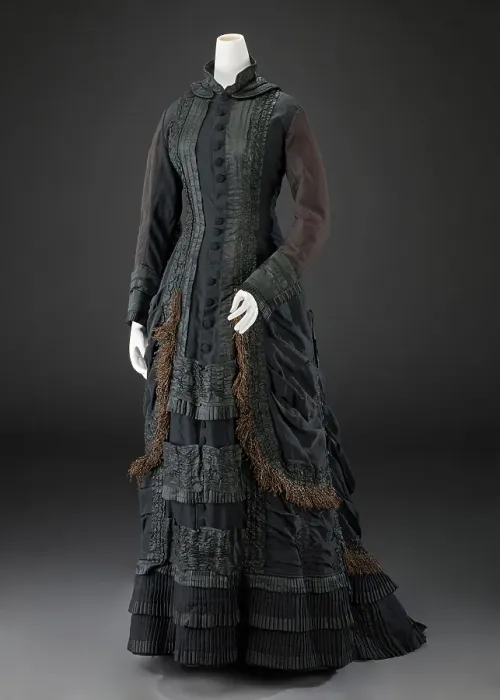 Framed Print : Mourning Dress, about 1875. Creator: Unknown Framed Print : Mourning Dress, about 1875. Creator: Unknown