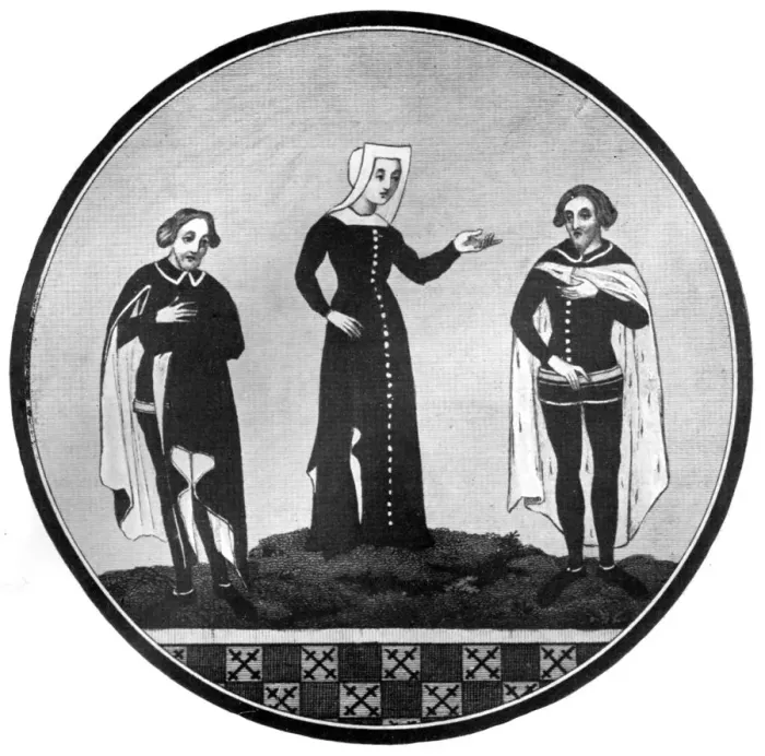 Framed Print : Mourning habits, 14th century, (1910) Framed Print : Mourning habits, 14th century, (1910)
