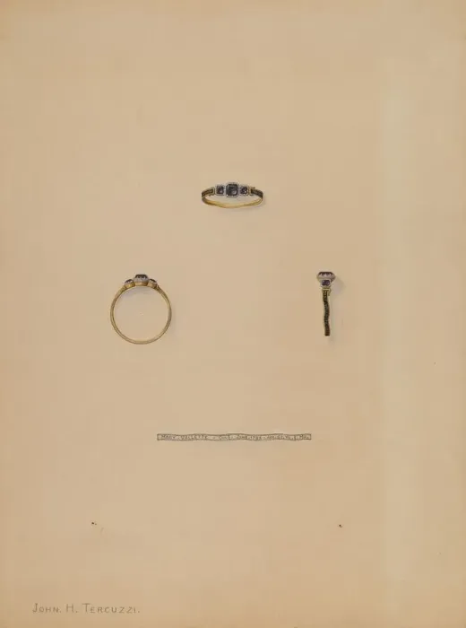 Framed Print : Mourning Ring, c. 1936. Creator: John H. Tercuzzi Framed Print : Mourning Ring, c. 1936. Creator: John H. Tercuzzi