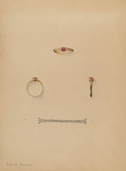 Framed Print : Mourning Ring, c. 1937. Creator: John H. Tercuzzi Framed Print : Mourning Ring, c. 1937. Creator: John H. Tercuzzi