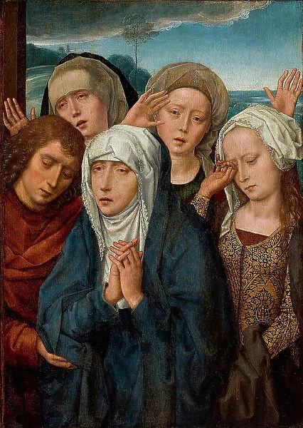 The Mourning Virgin with Saint John and the Pious Women from Galilee, 1485-1490. Creator: Memling, Hans (1433 / 40-1494)