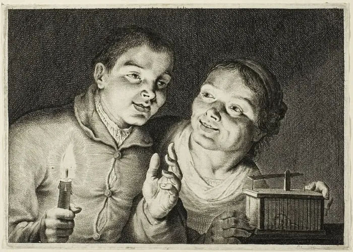 Framed Print : The Mousetrap, c. 1655. Creator: Cornelis de Visscher Framed Print : The Mousetrap, c. 1655. Creator: Cornelis de Visscher