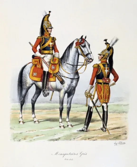 Framed Print : Mousquetaires Gris, 1814-15. Artist: Eugene Titeux Framed Print : Mousquetaires Gris, 1814-15. Artist: Eugene Titeux