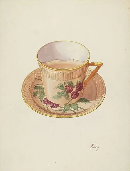Moustache Cup and Saucer, c. 1940. Creator: Hal Blakeley