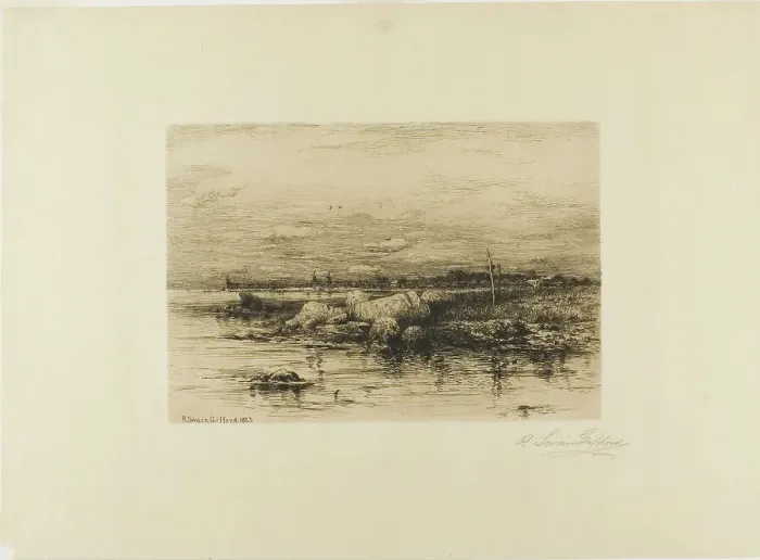 Framed Print : The Mouth of the Apponagansett, 1883. Creator: Robert Swain Gifford Framed Print : The Mouth of the Apponagansett, 1883. Creator: Robert Swain Gifford