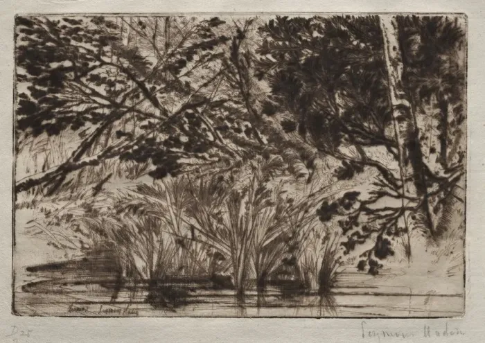 Framed Print : The Mouth of a Brook (Second Plate). Creator: Francis Seymour Haden (British, 1818-1910) Framed Print : The Mouth of a Brook (Second Plate). Creator: Francis Seymour Haden (British, 1818-1910)