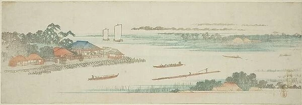 Mouth of the Naka River (Nakagawa guchi no zu), from an untitled series of famous...c. 1839 / 40. Creator: Ando Hiroshige