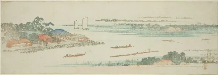 Framed Print : Mouth of the Naka River (Nakagawa guchi no zu), from an untitled series of famous...c. 1839 / 40. Creator: Ando Hiroshige Framed Print : Mouth of the Naka River (Nakagawa guchi no zu), from an untitled series of famous...c. 1839 / 40. Creator: Ando Hiroshige