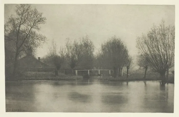 Framed Print : Mouth of the Old River Stort, 1880s. Creator: Peter Henry Emerson Framed Print : Mouth of the Old River Stort, 1880s. Creator: Peter Henry Emerson