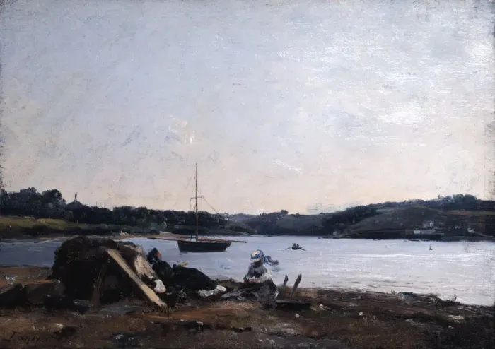 Framed Print : Mouth of the River, 1868. Artist: Emmanuel Lansyer Framed Print : Mouth of the River, 1868. Artist: Emmanuel Lansyer