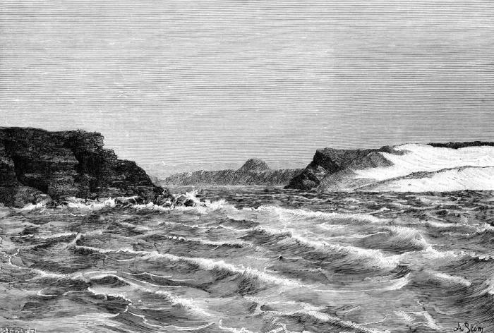 Framed Print : The mouth of the river Draa, Morocco, 1895. Artist: Barbant Framed Print : The mouth of the river Draa, Morocco, 1895. Artist: Barbant
