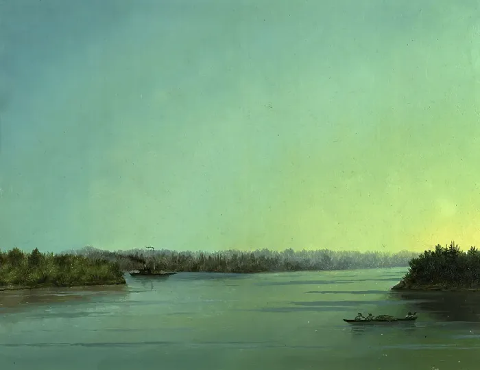 Framed Print : Mouth of the River Tomi, to the Right Towards the East - Ob, 1883. Creator: Pavel Mikhailovich Kosharov Framed Print : Mouth of the River Tomi, to the Right Towards the East - Ob, 1883. Creator: Pavel Mikhailovich Kosharov