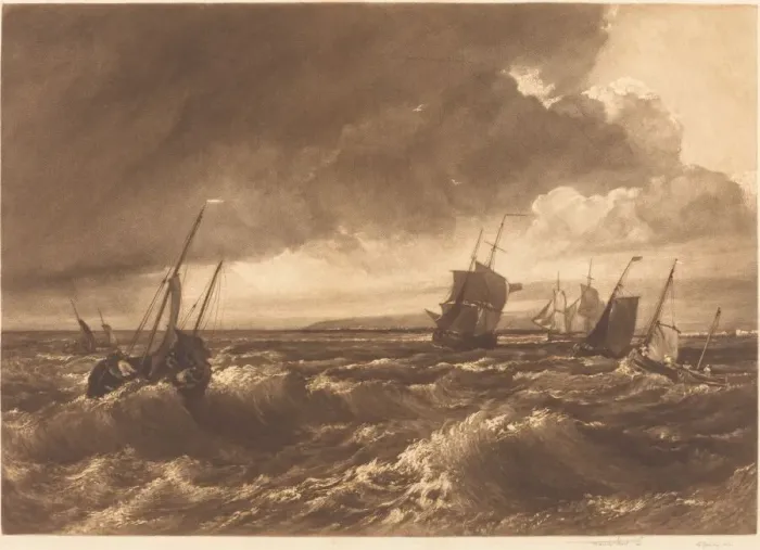 Framed Print : The Mouth of the Thames?Isle of Sheppey in Distance, 1891. Creator: Frank Short Framed Print : The Mouth of the Thames?Isle of Sheppey in Distance, 1891. Creator: Frank Short