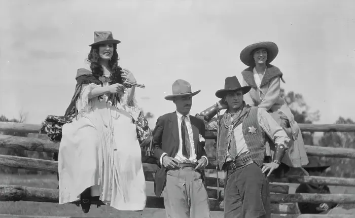 Framed Print : Movie set for a western, between 1896 and 1942. Creator: Arnold Genthe Framed Print : Movie set for a western, between 1896 and 1942. Creator: Arnold Genthe