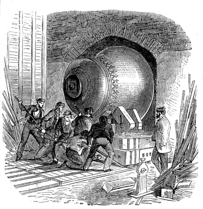 Framed Print : Moving the Great Bell, 1858. Creator: Unknown Framed Print : Moving the Great Bell, 1858. Creator: Unknown